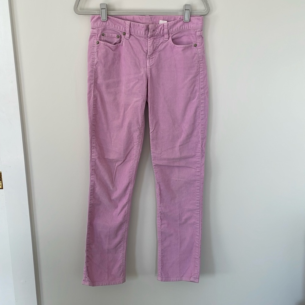 Pink corduroy straight leg pants